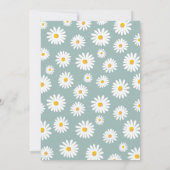 Daisy Retro Boho Party Dusty Blue First Birthday Kaart (Achterkant)