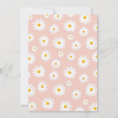 Daisy Retro Boho Party Pink Girl Eerste verjaardag Kaart (Achterkant)