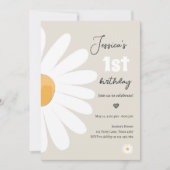 Daisy Retro Boho Party Sand Girl Eerste verjaardag Kaart (Voorkant)