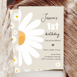 Daisy Retro Boho Party Sand Girl Eerste verjaardag Kaart