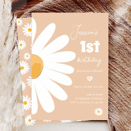 Daisy Retro Boho Party Sand Girl Eerste verjaardag Kaart