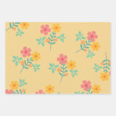Daisy Retro Bouquet Pattern in Yellow Inpakpapier Vel (Voorkant 3)