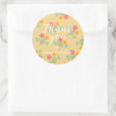 Daisy Retro Bouquet Pattern in Yellow Ronde Sticker (Tas)