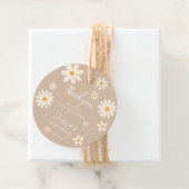 Daisy retro desert baby shower boho bedankt bedankjes labels (In situ)