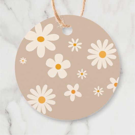 Daisy retro desert baby shower boho bedankt bedankjes labels (Achterkant)