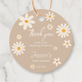 Daisy retro desert baby shower boho bedankt bedankjes labels (Voorkant)
