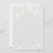 Daisy Retro Gray Floral Baby shower Kaart (Achterkant)