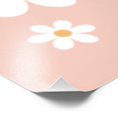 Daisy Retro Roze eerste verjaardag Welkom Foto Afdruk (Hoek)