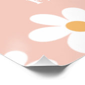 Daisy Retro Roze eerste verjaardag Welkom Perfect Poster (Hoek)