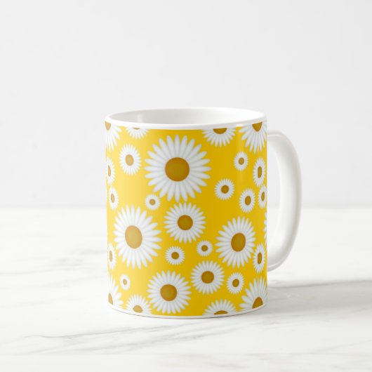 daisy retro sunshine yellow mok (Voorkant rechts)