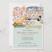 Daisy & Retro Van Floral Groovy Twee 2e verjaardag Kaart (Voorkant)