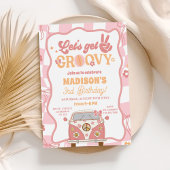 Daisy & Retro Van Pastel Groovy 3e verjaardag Kaart