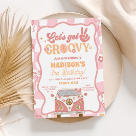 Daisy & Retro Van Pastel Groovy 3e verjaardag Kaart