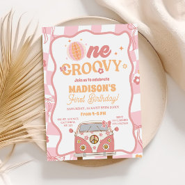 Daisy & Retro Van Pastel One Groovy 1e verjaardag Kaart