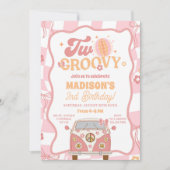 Daisy & Retro Van Pastel Twee Groovy 2e verjaardag Kaart (Voorkant)