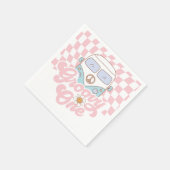 Daisy & Retro Van Pink Groovy Eén 1e Verjaardag Servet (Hoek)