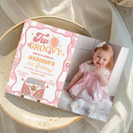 Daisy & Retro Van Two Groovy 2e verjaardag foto Kaart