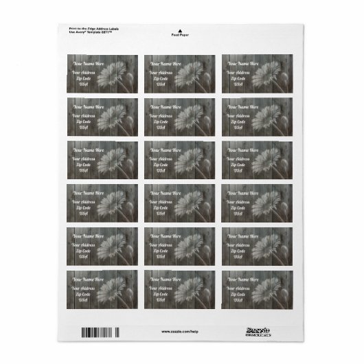 Daisy Return Address Labels (Full Sheet)