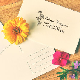 Daisy Return-adres, eenvoudig botanisch Rubberstempel