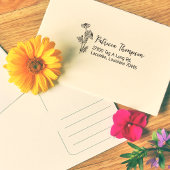 Daisy Return-adres, eenvoudig botanisch Rubberstempel