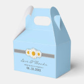 Daisy Ribbon - Dank u Bruiloft Favor Box - Blauw Bedankdoosjes (Achterkant)