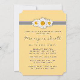 Daisy Ribbon - Geel Grijs & Wit Vrijgezellenfeest Kaart