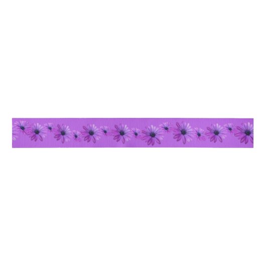 Daisy Ribbon-papier Gepersonaliseerd Paars bloemli Grosgrain Lint (Voorkant)