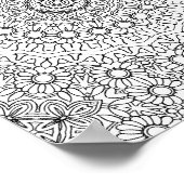 Daisy Ring Mandala Coloring Page Detailed Artwork Poster (Hoek)