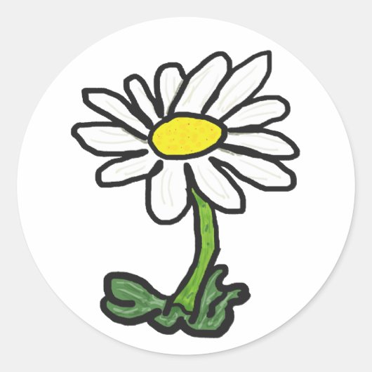 Daisy Ronde Sticker (Voorkant)