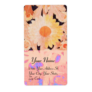 DAISY, rood roze blauw zwart Etiket