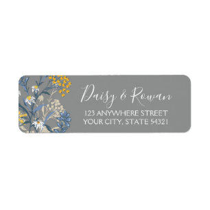 Daisy Rowan Berries Navy & Yellow Return Address Etiket