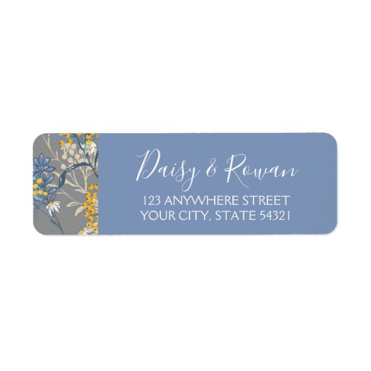 Daisy Rowan Bessen Navy & Geel Retouradres Etiket (Voorkant)