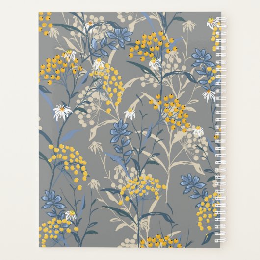 Daisy Rowan Navy & Yellow Berries Botanische Flora Planner (Achterkant)