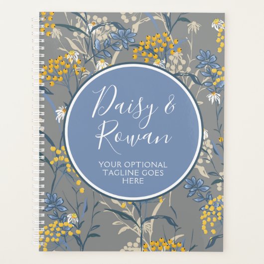 Daisy Rowan Navy & Yellow Berries Botanische Flora Planner (Voorkant)