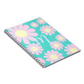 Daisy Roze Blauwgroen Monogram Notitieboek (Rechterzijde)