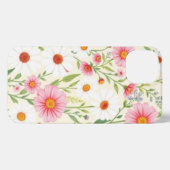 Daisy & Roze Bloemen Patroon Telefoonhoes iPhone Hoesje (Achterkant horizontaal)