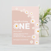 Daisy roze Boho Girl 1ste verjaardag Kaart (Staand voorkant)