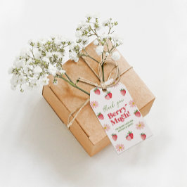 Daisy Roze en Rode Dank je Berry Veel Verjaardag Cadeaulabel