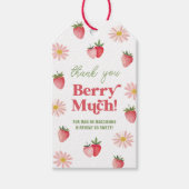 Daisy Roze en Rood Bedankt Berry Veel Verjaardag Cadeaulabel (Voorkant)