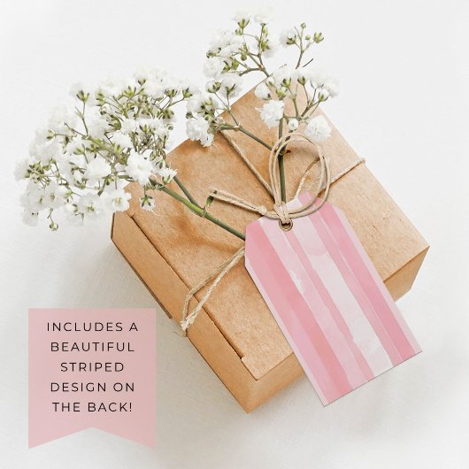 Daisy Roze en Rood Bedankt Berry Veel Verjaardag Cadeaulabel