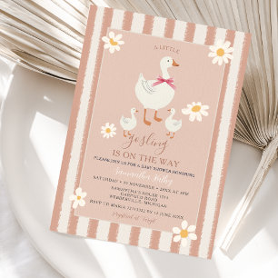Daisy Roze Gestreepte Schattige Kleine Gans Baby S Kaart