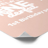 Daisy roze juffrouw 1 geboorte poster (Hoek)