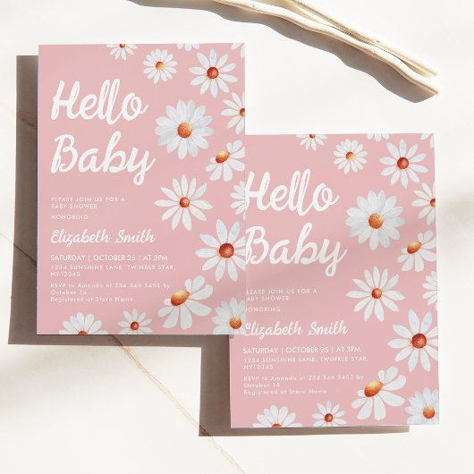 Daisy Roze Meisje Baby shower Kaart