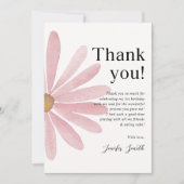 Daisy Roze Meisje Eerste Verjaardagsfeestje  Bedankkaart (Voorkant)