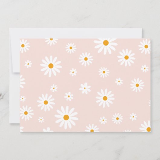 Daisy roze Miss onederful Meisje 1e Verjaardagsfot Kaart (Achterkant)