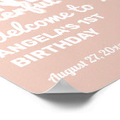 Daisy roze miss onederful welkom 1e verjaardag poster (Hoek)