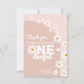 Daisy roze Miss Verederful 1e verjaardag Bedankkaart (Voorkant)
