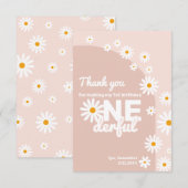Daisy roze Miss Verederful 1e verjaardag Bedankkaart (Voorkant / Achterkant)