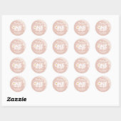 Daisy roze Miss Verederful 1e verjaardag Ronde Sticker (Vel)