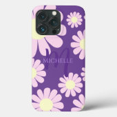 Daisy Roze Paarse Monogram Case-Mate iPhone Case (Achterkant)